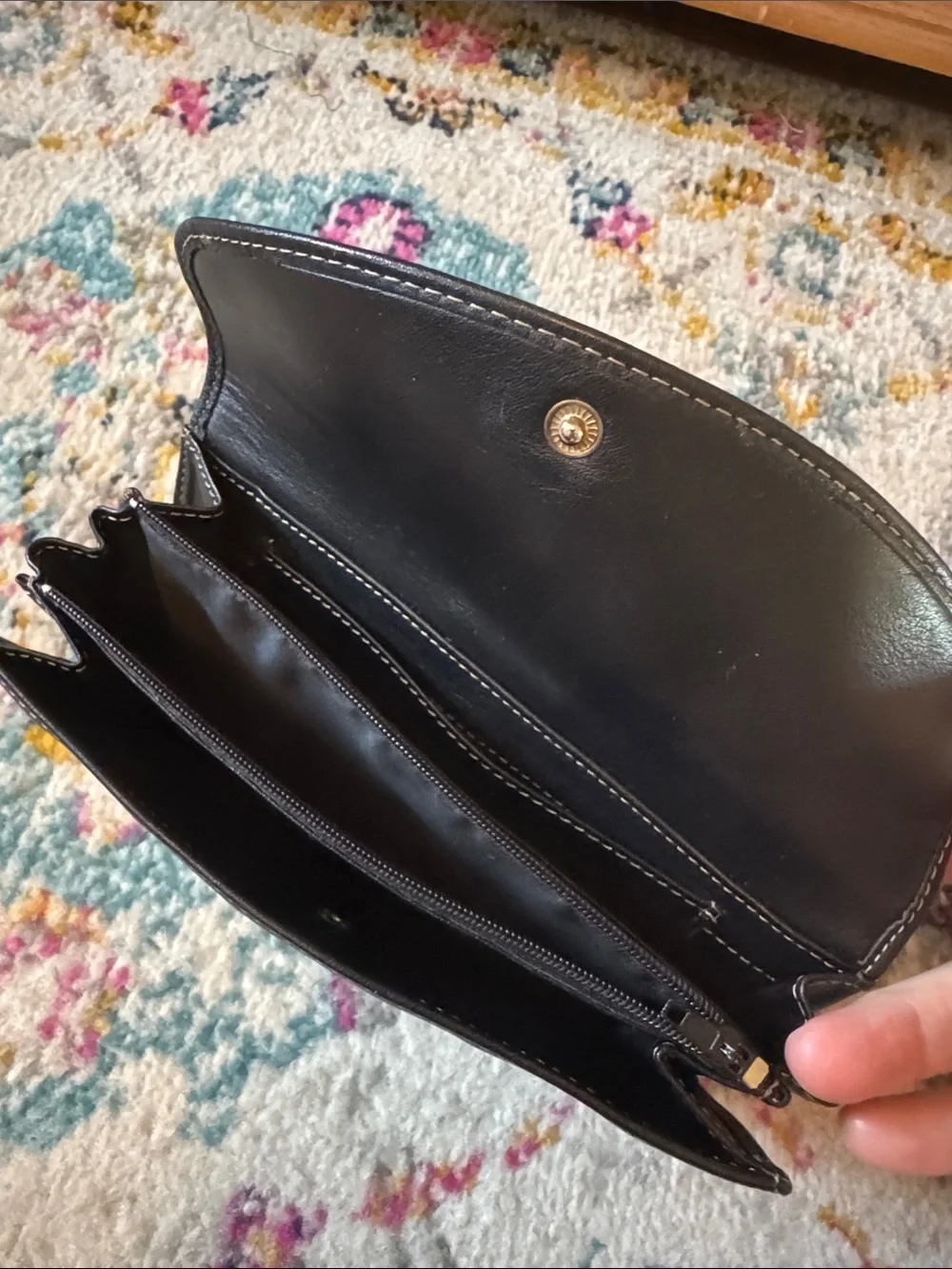 Carre Royale Black Leather Wallet
